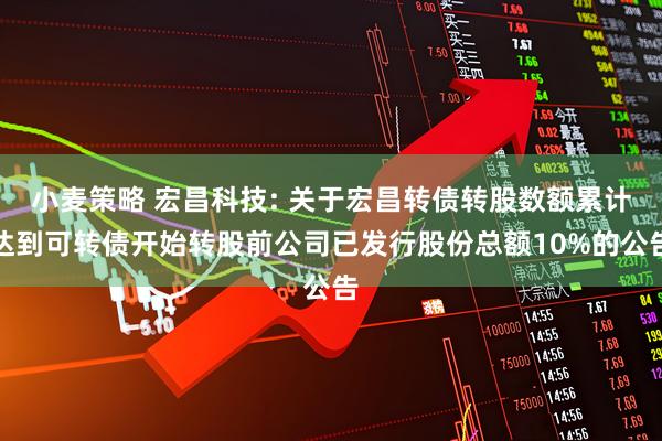 小麦策略 宏昌科技: 关于宏昌转债转股数额累计达到可转债开始转股前公司已发行股份总额10%的公告