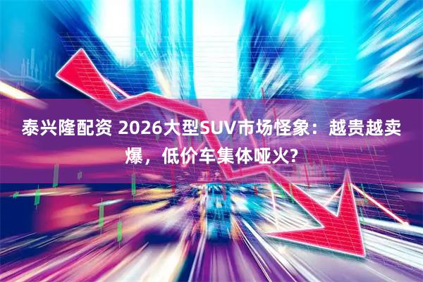 泰兴隆配资 2026大型SUV市场怪象:越贵越卖爆,低价车集体哑火?